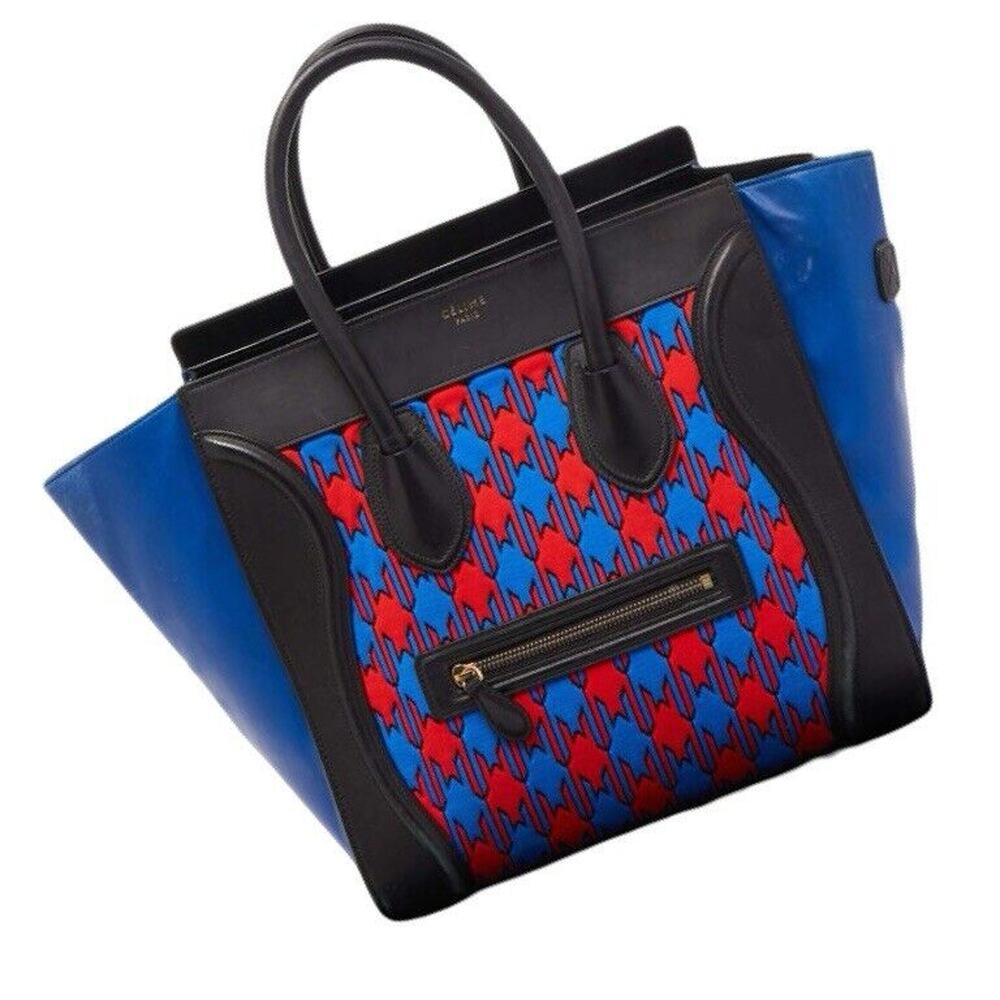 Celine Luggage Mini Tote - Limited Edition Hard To Find Black, Red And Blue